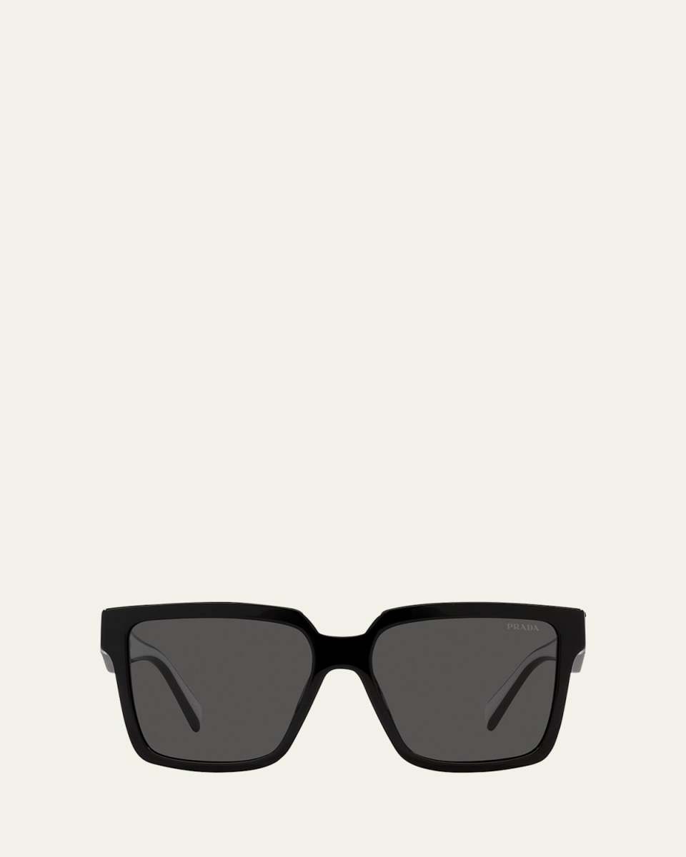 Contrasting Logo Square Acetate & Plastic Sunglasses